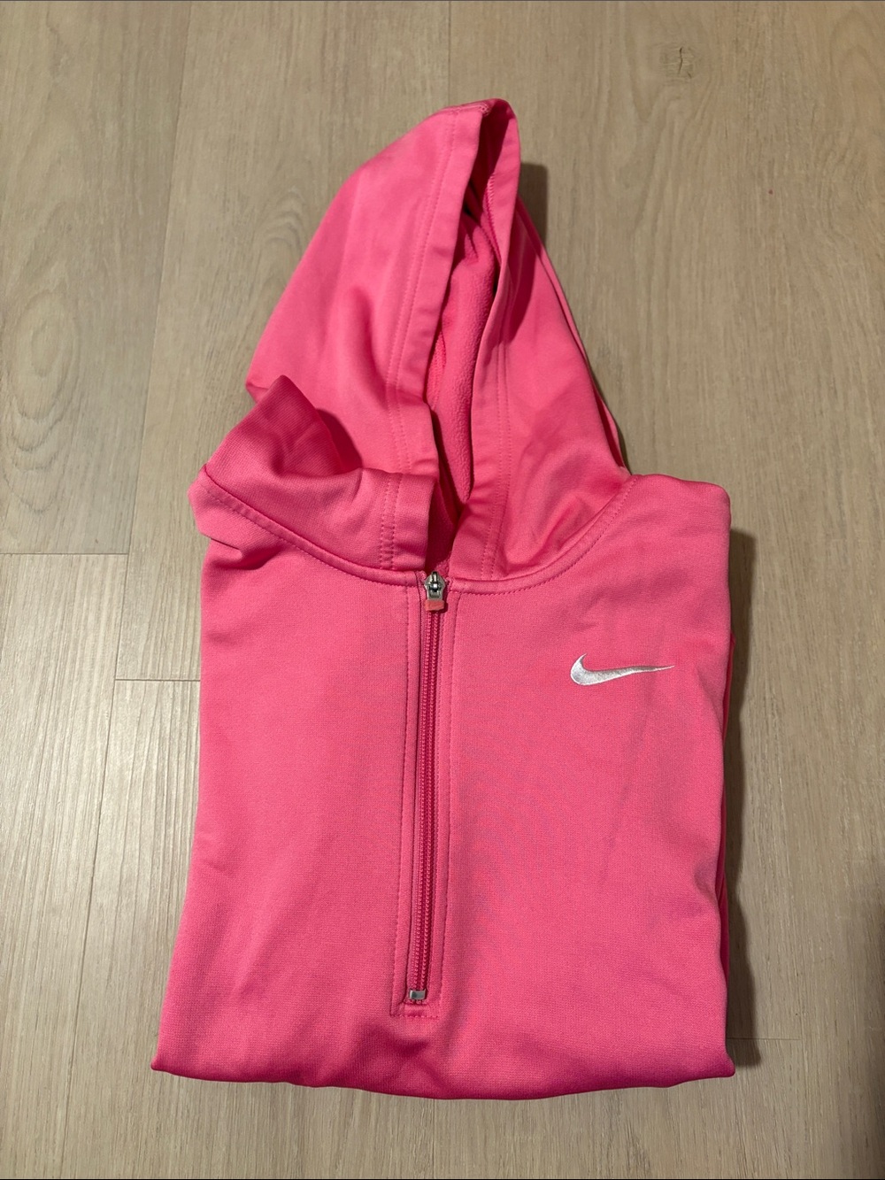 Nike Hot Pink Quarter-Zip Hooded Pullover